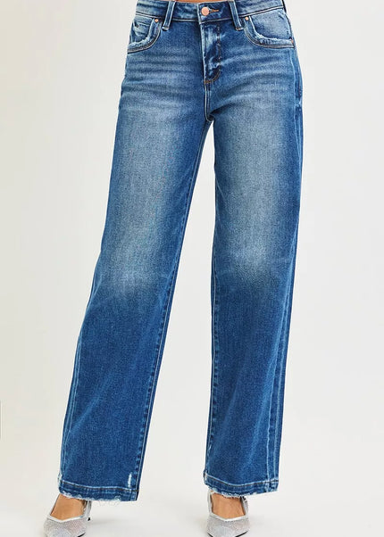 RISEN Full Size Slouchy Baggy Jeans Pocket Side Seam Detail Plus Size - Sleekdenim.com