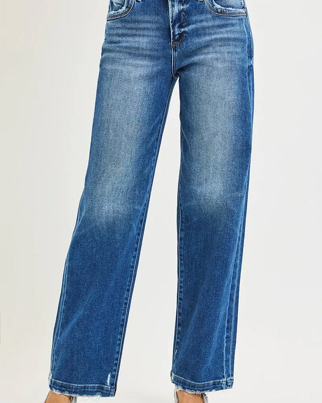 RISEN Full Size Slouchy Baggy Jeans Pocket Side Seam Detail Plus Size - Sleekdenim.com
