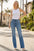 AT1098FLM - HIGH RISE CROSSOVER WAIST FLARE JEANS