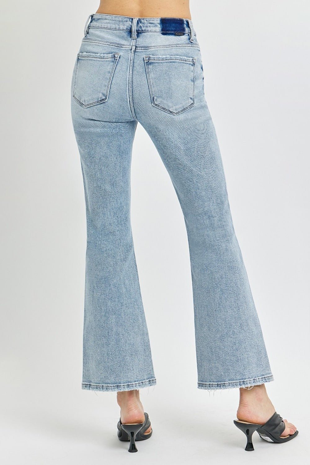 RISEN Full Size High Rise Ankle Flare Jeans | Sleekdenim.com