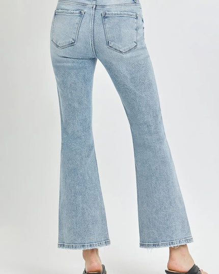 RISEN Full Size High Rise Ankle Flare Jeans - Sleekdenim.com