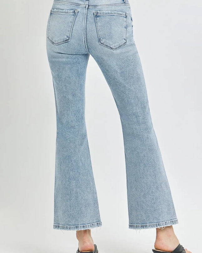 RISEN Full Size High Rise Ankle Flare Jeans - Sleekdenim.com