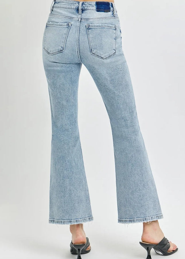 RISEN Full Size High Rise Ankle Flare Jeans - Sleekdenim.com