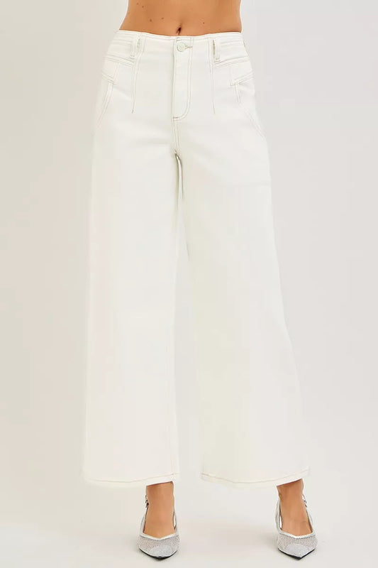RISEN High Rise Ankle Length Wide Leg Pants PWA21292