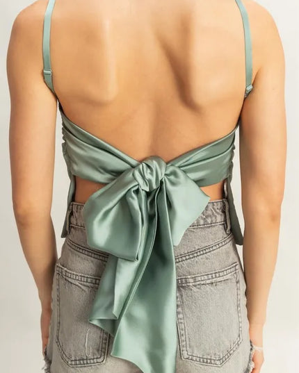 HYFVE Satin Back Tie Detail Cami - Sleekdenim.com