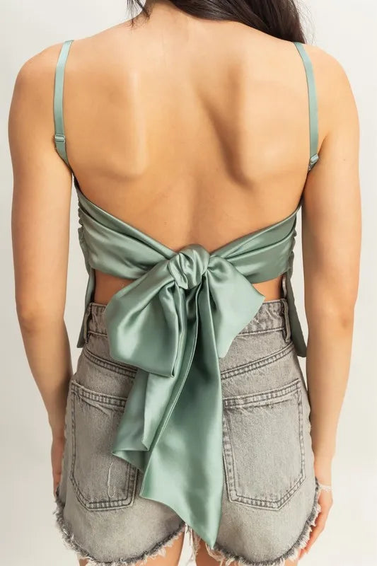 HYFVE Satin Back Tie Detail Cami - Sleekdenim.com