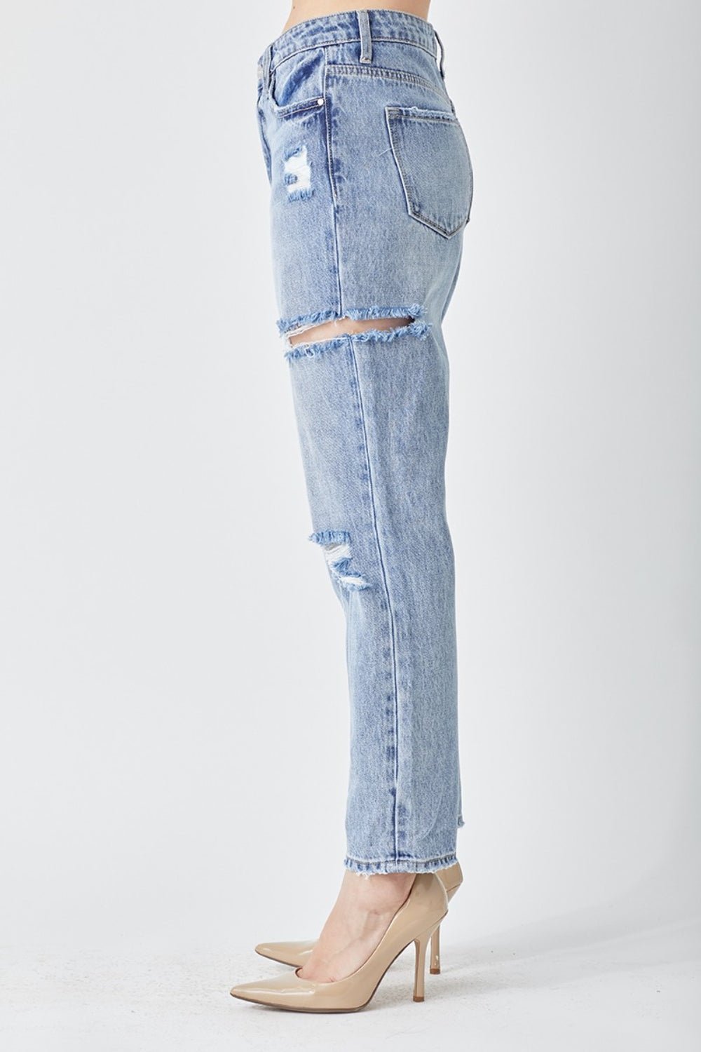 RISEN Distressed Slim Cropped Jeans | Sleekdenim.com