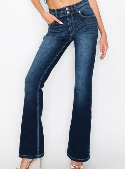 ARTEMIS VINTAGE AT1071BTDT *Tummy Control* High Rise Bootcut Jeans - Sleekdenim.com