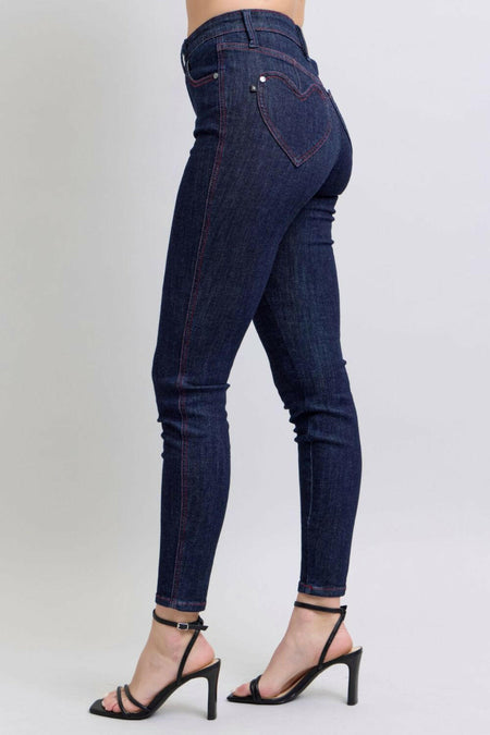 Judy Blue Full Size Heart Shaped Back Pockets Skinny Jeans | Sleekdenim.com