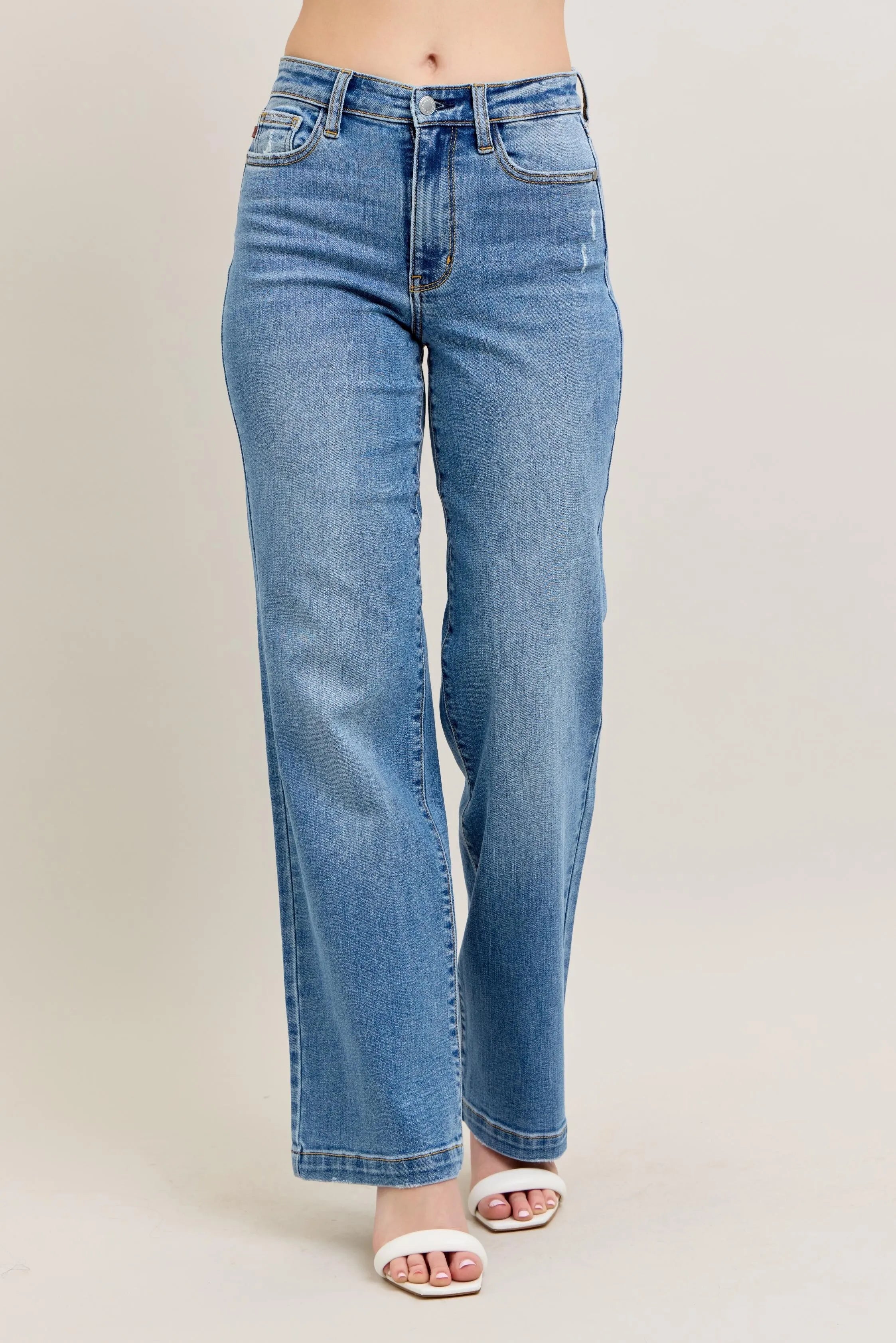 Judy Blue Full Size High Waist Straight Jeans Plus Size - Sleekdenim.com