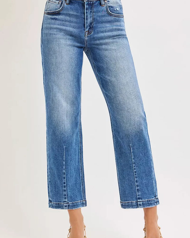 RISEN High Rise Crop Boyfriend Tapered Jeans - Sleekdenim.com