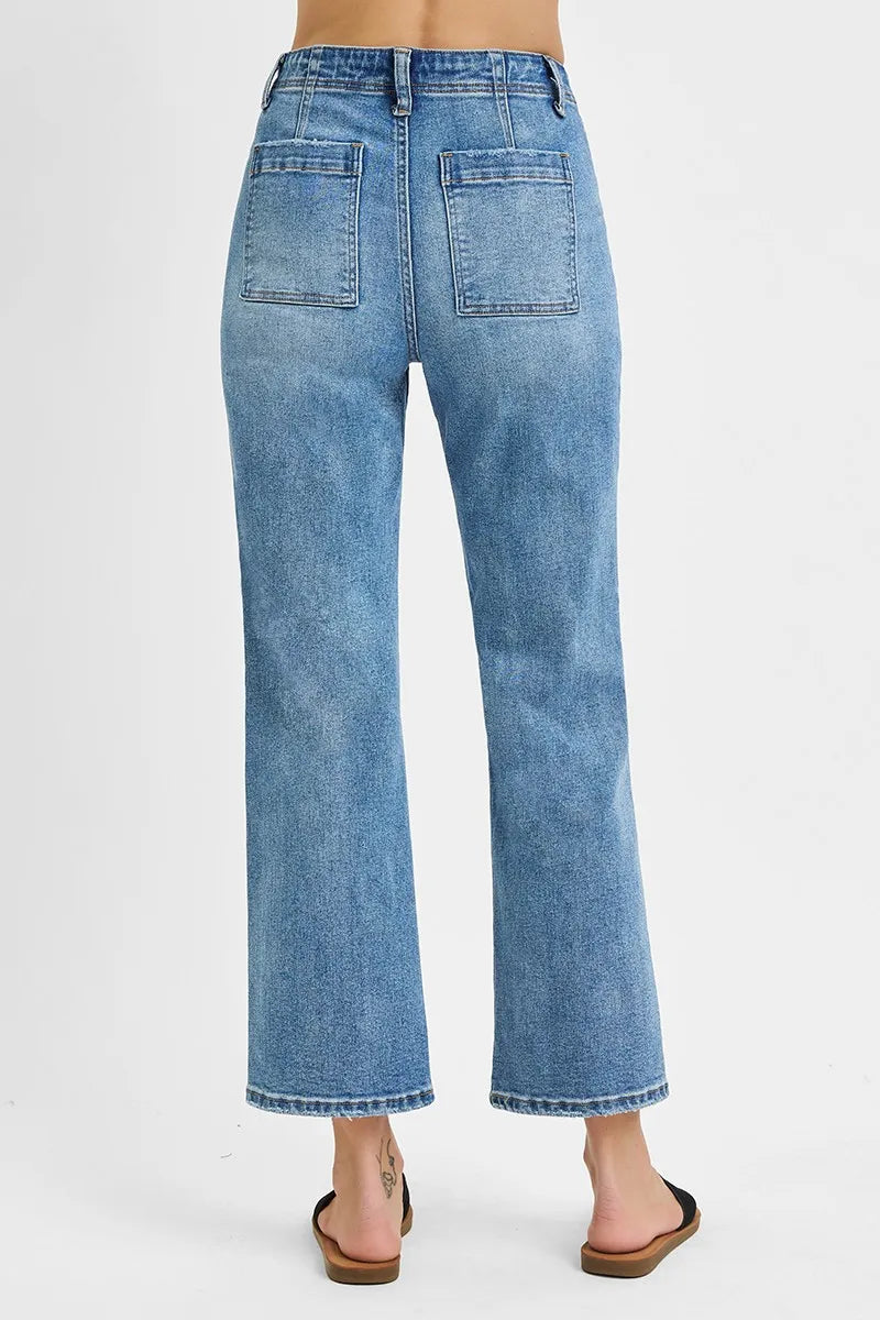 RISEN Full Size High Waisted Bootcut Cropped Jeans Plus Size - Sleekdenim.com