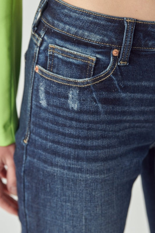 AT1054FLD Mid Rise Stretch Super Flare Jeans - Sleekdenim.com