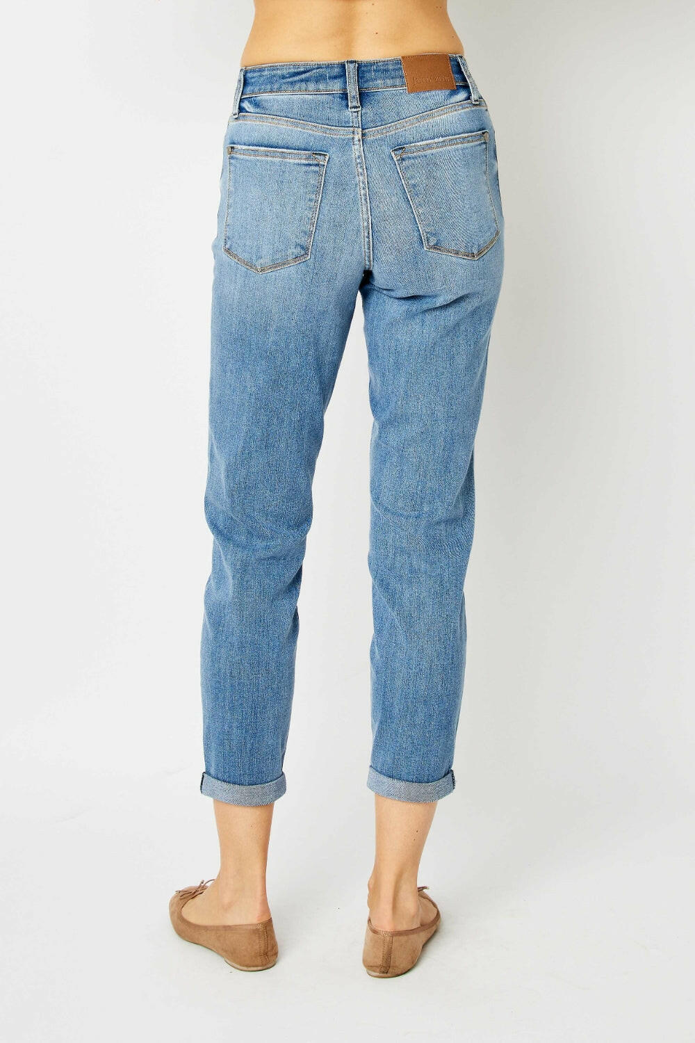 Judy Blue Full Size Cuffed Hem Slim Jeans | Sleekdenim.com