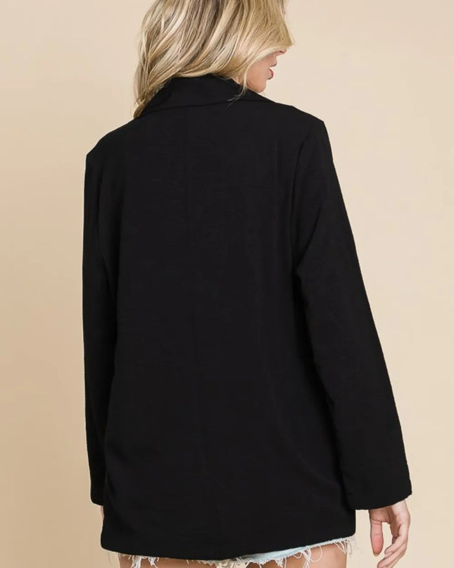 Culture Code One Button Long Sleeve Blazer with Pockets - Sleekdenim.com