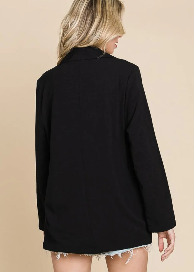 Culture Code One Button Long Sleeve Blazer with Pockets - Sleekdenim.com