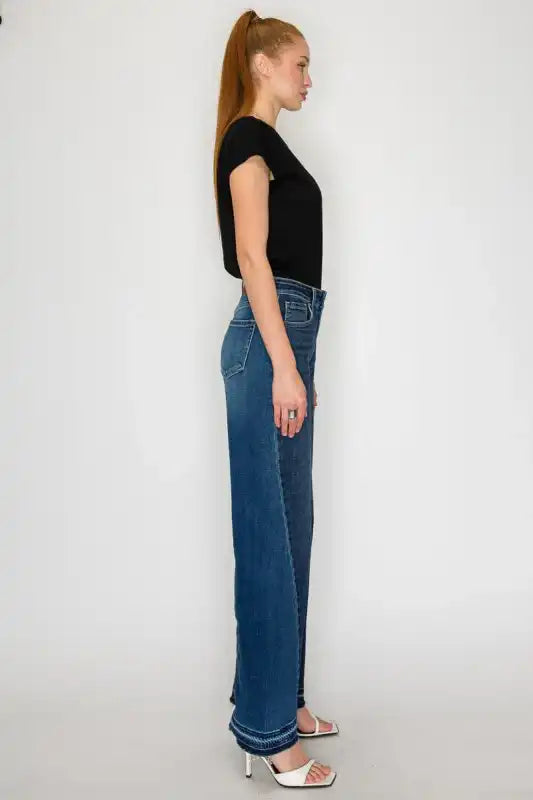 AT2005WDM - HIGH RISE FLARE JEANS - Sleekdenim.com