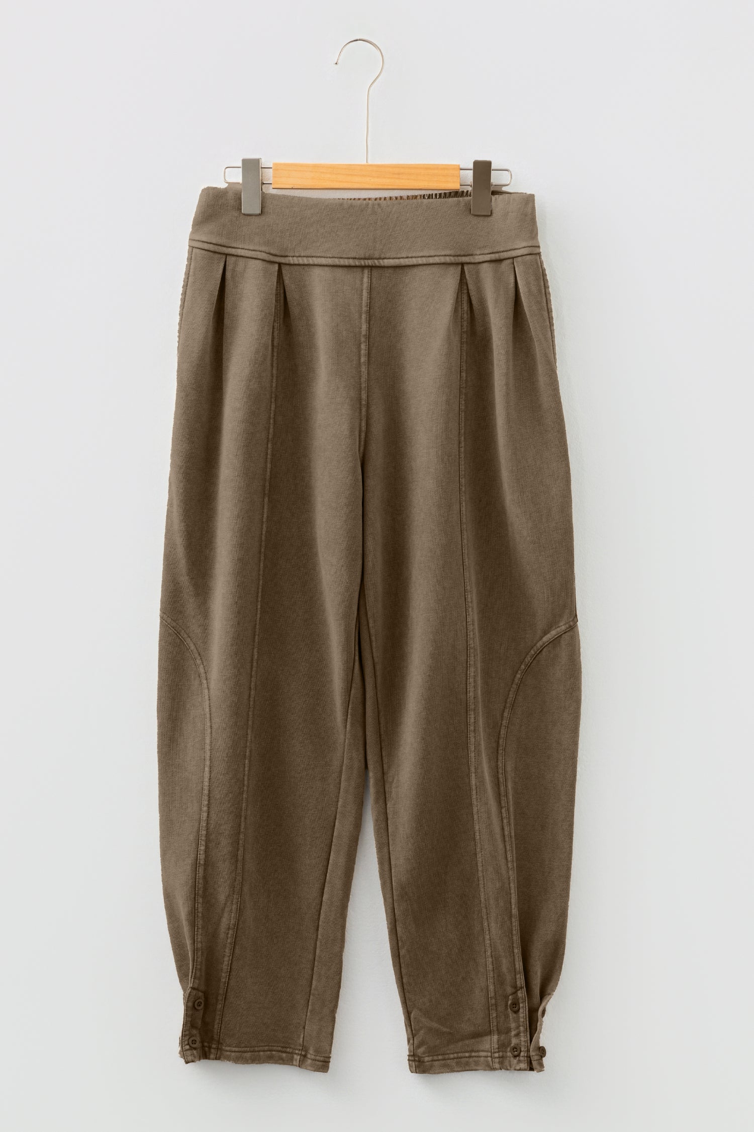Medium Grey Mineral Wash Jogger Style High Waist Pants - Sleekdenim.com