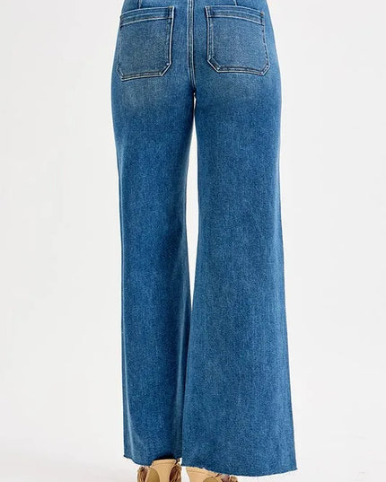 RISEN High-Waisted Wide Leg Jeans - Sleekdenim.com