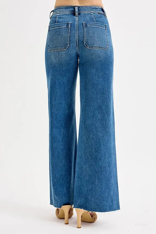 RISEN High-Waisted Wide Leg Jeans - Sleekdenim.com