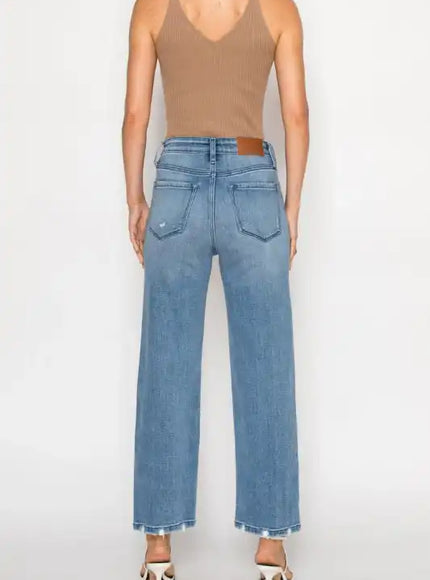 AT1088STMT - TUMMY CONTROL HIGH RISE STRAIGHT JEAN - Sleekdenim.com