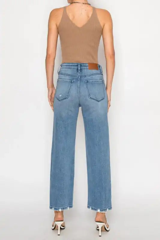 AT1088STMT - TUMMY CONTROL HIGH RISE STRAIGHT JEAN - Sleekdenim.com