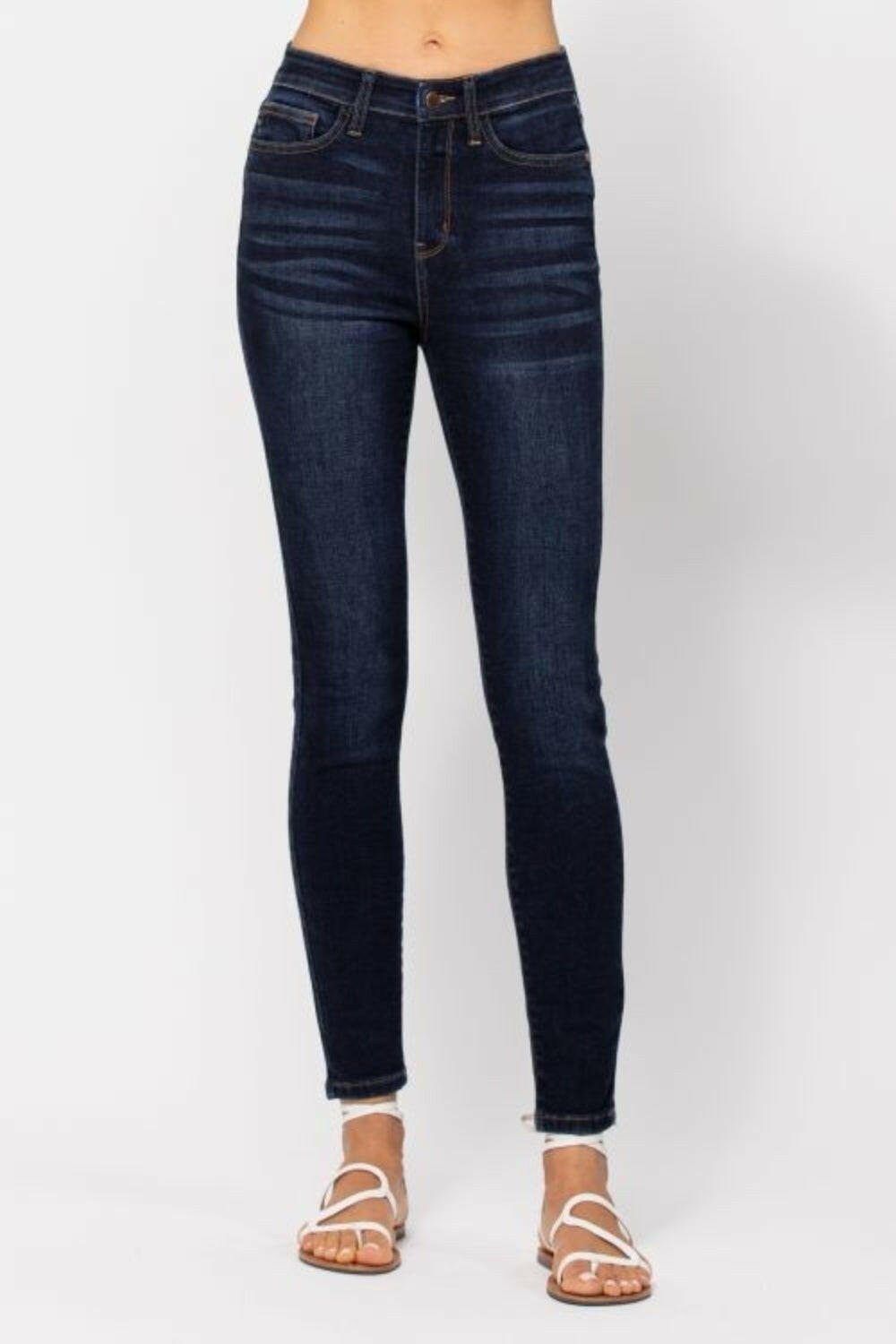 Judy Blue Full Size High Waist Handsand Skinny Jeans | Sleekdenim.com