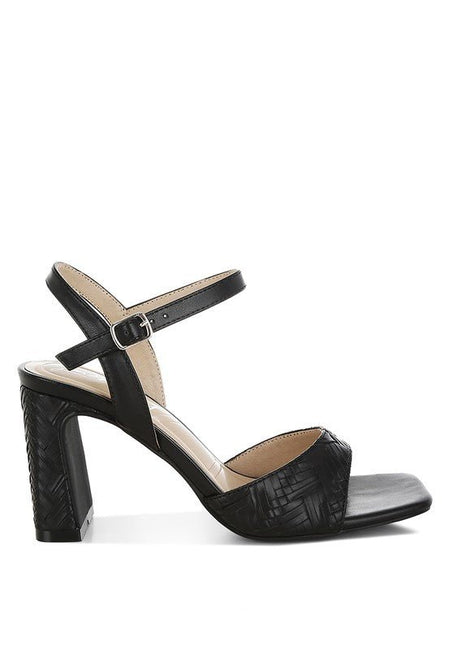 Elana Textured Faux Leather Heels - Sleekdenim.com