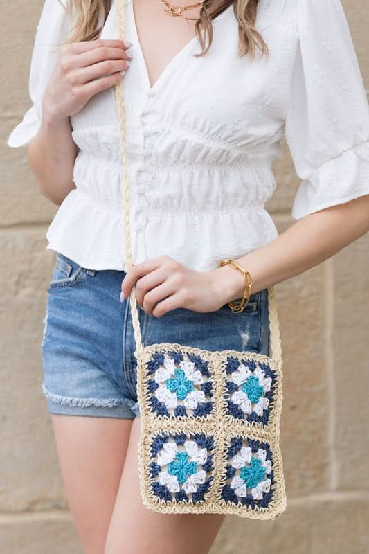 Eliza Crochet Straw Crossbody - Sleekdenim.com