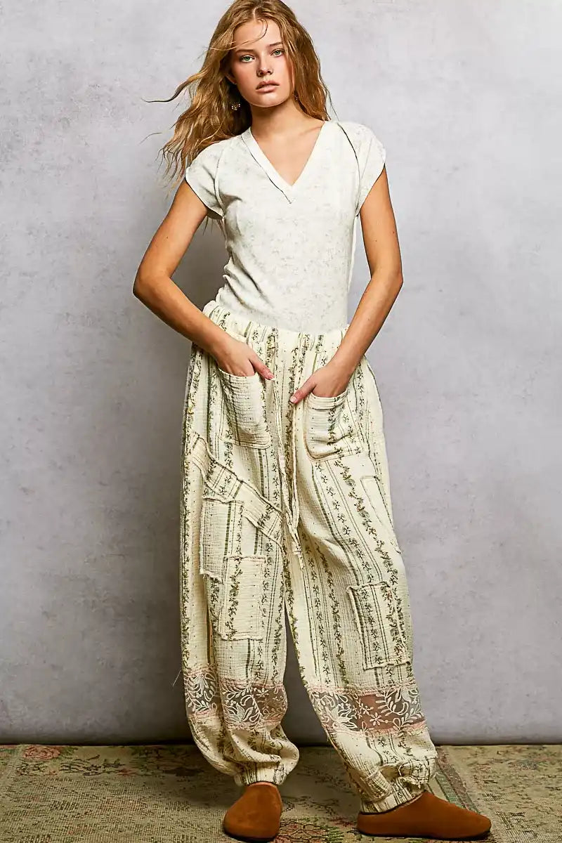 POL V-Neck Short Sleeve Washed T-Shirt with Outseam - Sleekdenim.com