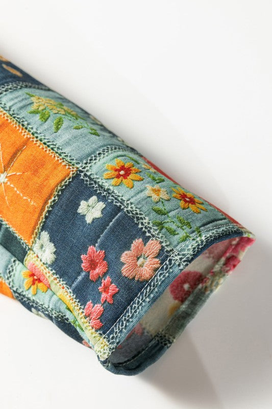 Floral Half Placket Collared V-Neck Blouse - Sleekdenim.com