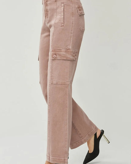 RISEN Full Size High Rise Wide Leg Cargo Jeans - Sleekdenim.com