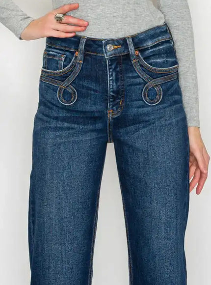 Artemis Vintage AT1029STD - High Rise Ankle Straight Jeans - Weste - Sleekdenim.com