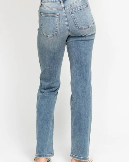 Judy Blue Full Size High Waist Distressed Dad Jean Plus Size - Sleekdenim.com