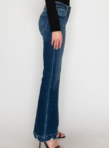 AT1017FLD - MID RISE SUPER FLARE JEANS - Sleekdenim.com