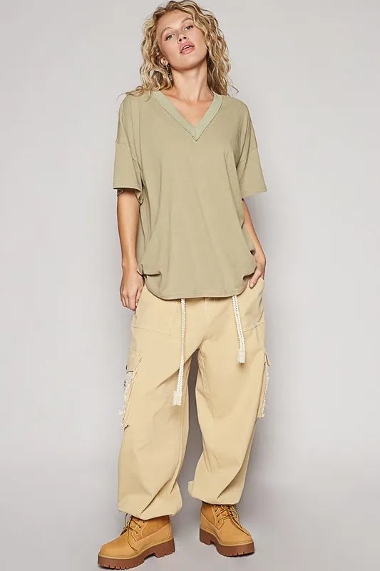 POL V-Neck Half Sleeve T-Shirt - Sleekdenim.com