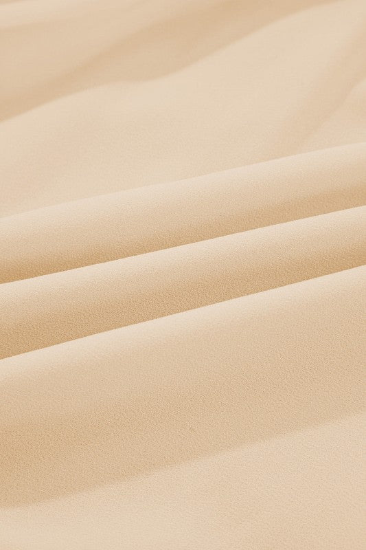 Solid Chiffon Pleated Ruffle Long Sleeve Blouse - Sleekdenim.com