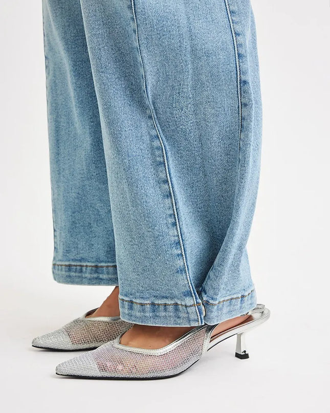 RISEN Mid Rise Wide Barrel Transferable Leg Snap Jeans - Sleekdenim.com