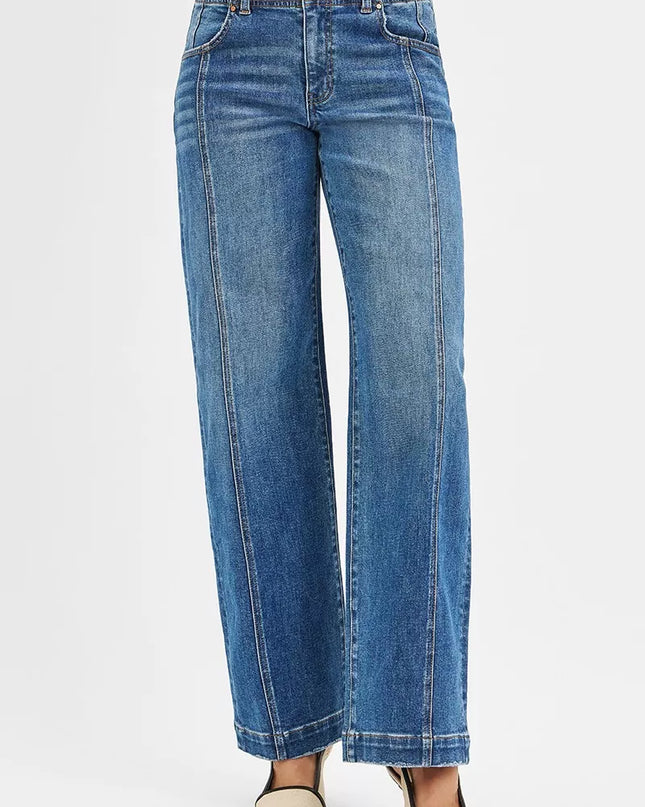 RISEN Mid Rise Fit Wide Baggy Jeans - Sleekdenim.com