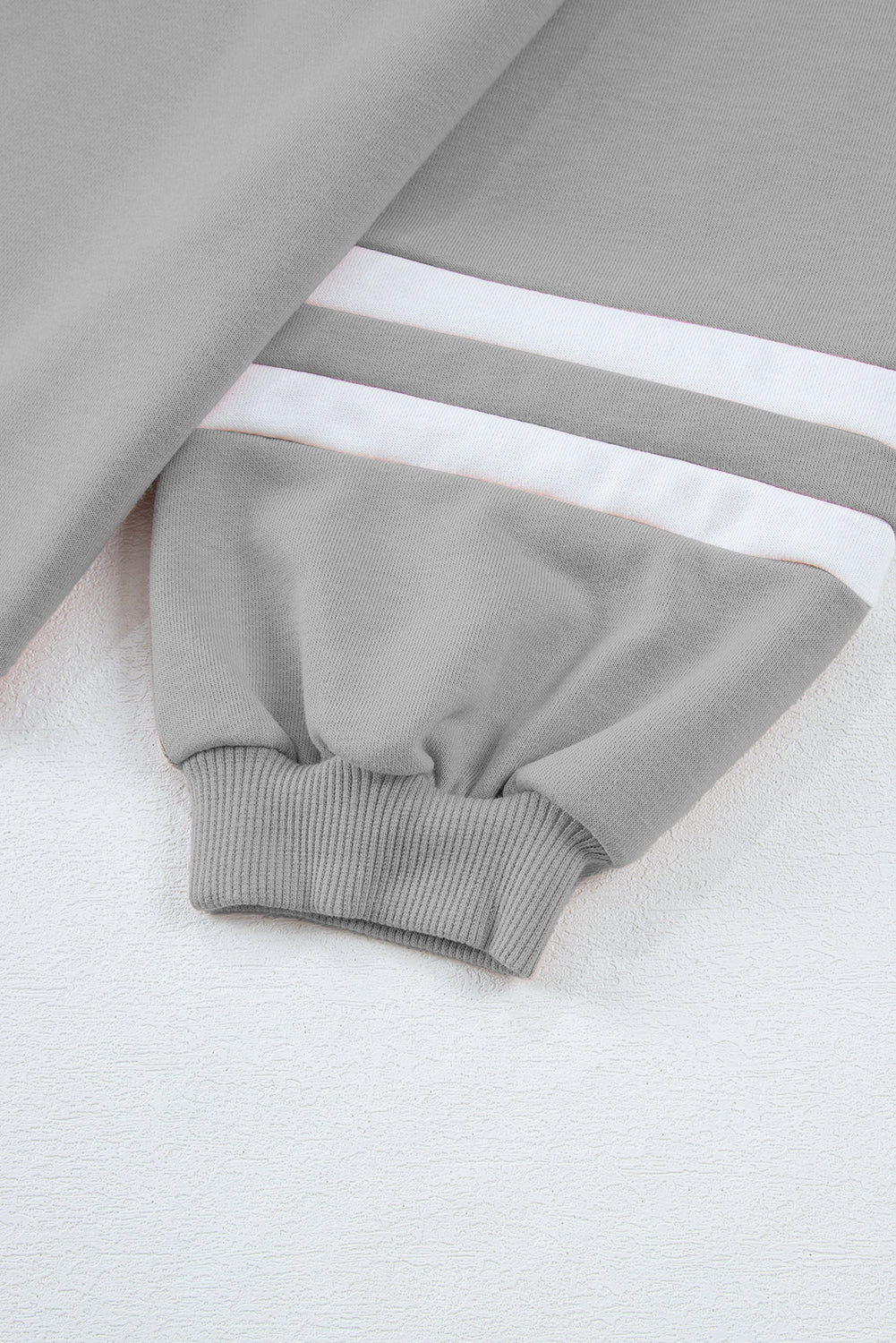 Chestnut Varsity Stripe Patchwork Puff Sleeve Pullover Drawstring Wide Leg Pant Set