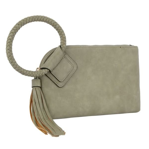 Fashion Cuff Handle Tassel Wristlet Clutch - Sleekdenim.com