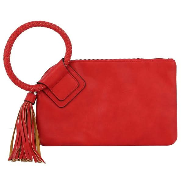 Fashion Cuff Handle Tassel Wristlet Clutch - Sleekdenim.com