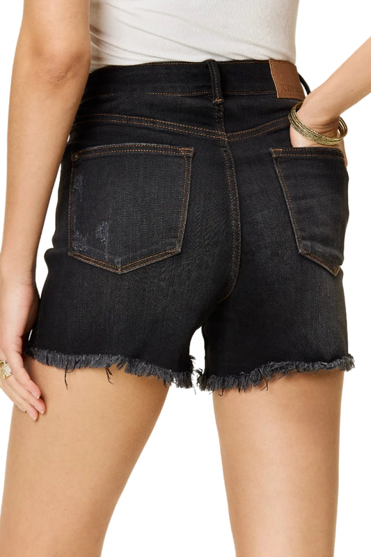 Judy Blue Full Size Tummy Control Fray Hem Shorts - Sleekdenim.com
