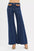 RISEN High Rise Wide Flare Jeans with Front Leather Pocket Detail