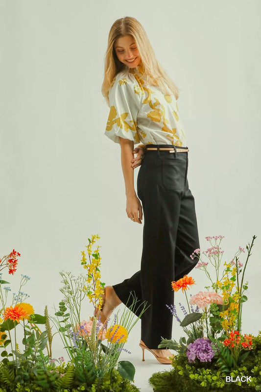 Umgee Button Stretched Pants - Sleekdenim.com