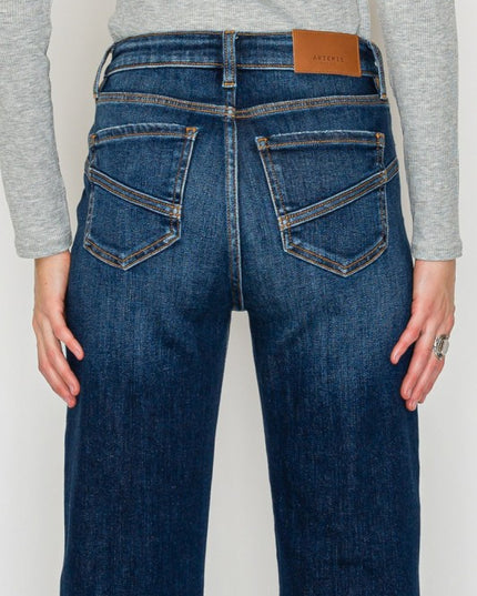 AT1029STD - High Rise Ankle Straight Jeans - Weste - Sleekdenim.com