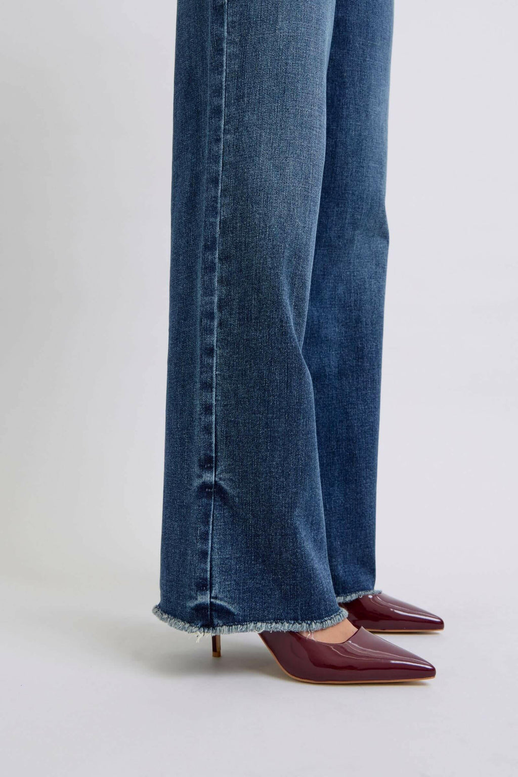 Judy Blue Full Size Raw Hem Mid Rise Jeans | Sleekdenim.com