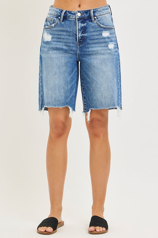 RISEN Tummy Control Mid Rise Slouchy Bermuda Shorts #RDS6345