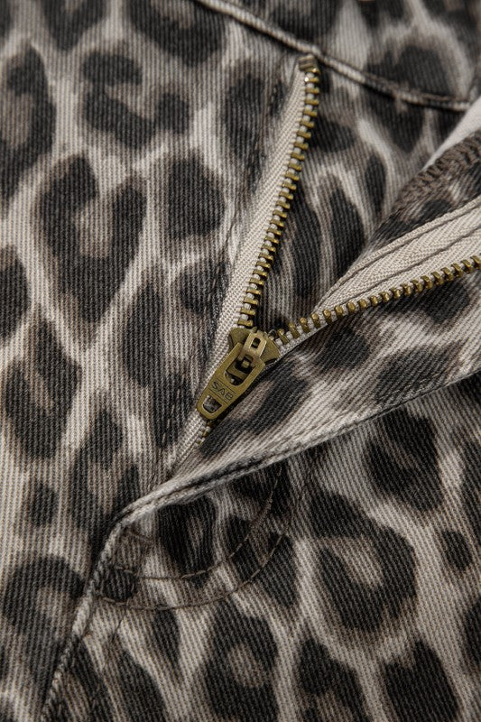 Leopard Denim Straight Leg Jeans - Sleekdenim.com