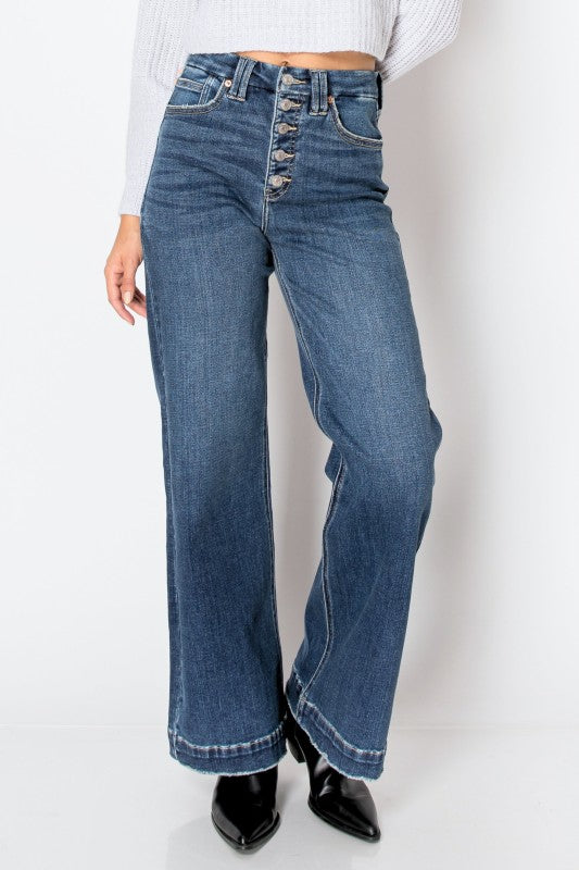 AT2001MT Tummy Control 90's Vintage Wide Jeans - Sleekdenim.com